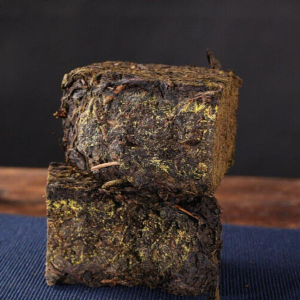 HelloYoungTea 208g Anhua Black Tea Authentic Hunan Tea Hand-built Aged Tian Fu Brick Tea