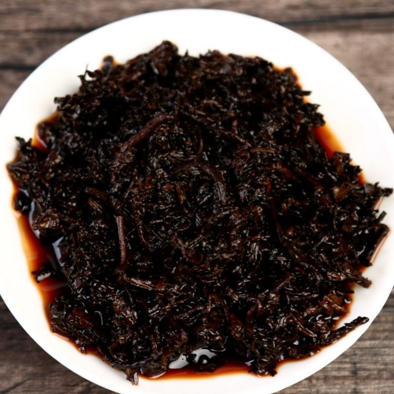HelloYoungTea 357g Puerh Dry Storage Menghai Mountain Mellow Ripe Tea Yunnan Seven Seed Cake