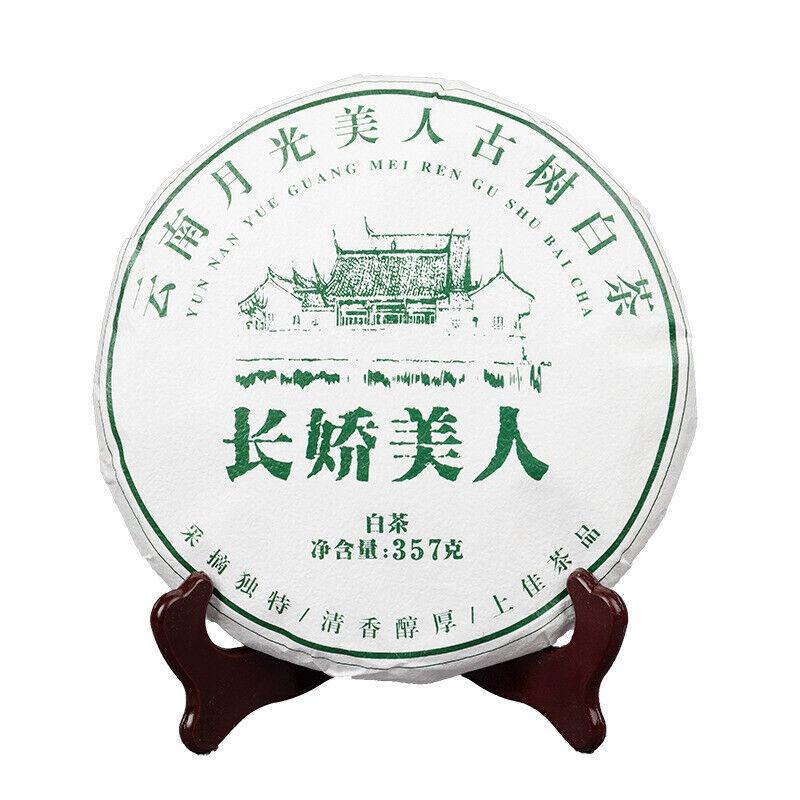 HelloYoungTea 357g/cake Yunnan White Tea Old Tree Moonlight White Long Jiao Mei Ren White