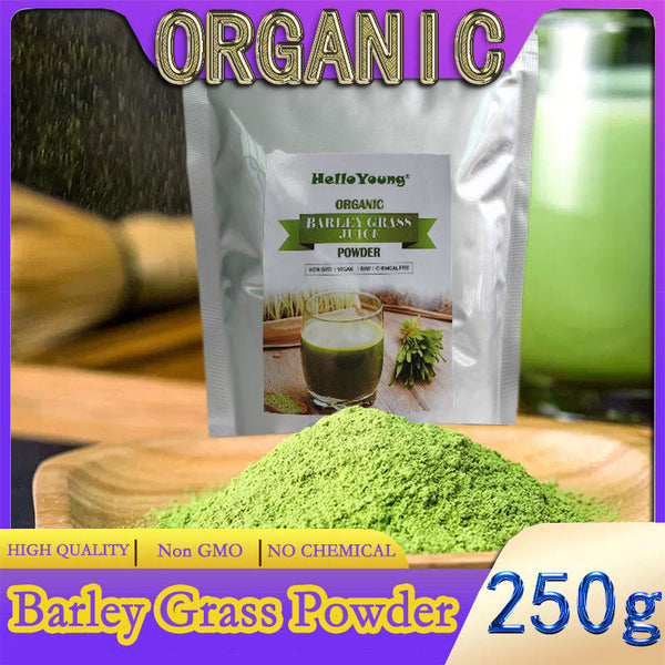 HelloYoung Barley grass official store Organic Barley Grass Powder original 250g  Weight Loss Barley Health Matcha Beverage