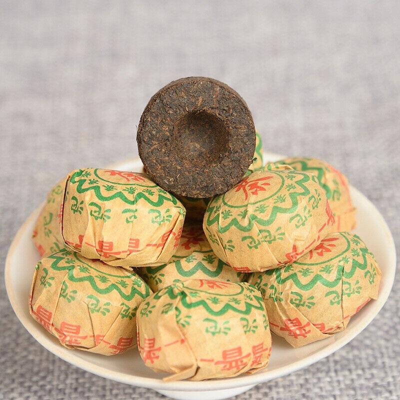 HelloYoungTea 500g Yunnan Pu'er Ripe Tea Leaves Original Flavor Ripe Tea Mini Tuocha