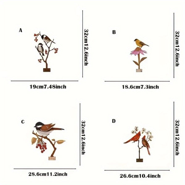 "1-Piece Outdoor Garden Bird Decor: Creative Metal Cutting Handicraft with Silhouette Design for Flowerpots & Garden Accents".Outdoor statue