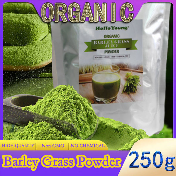 HelloYoung Organic Barley Grass Powder original 250g barley grass official store pure organic barley 100% Pure&Natural I Nutritionally Complete I Mix into Smoothie or Juice