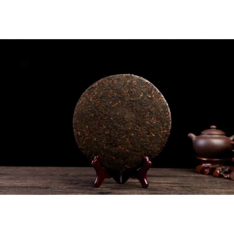 HelloYoungTea 357g Puerh Dry Storage Menghai Mountain Mellow Ripe Tea Yunnan Seven Seed Cake