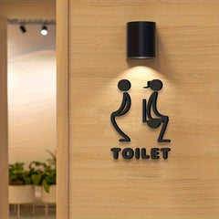 Uncover The Diverse Allure of A Black Floating Decor Piece. It's Perfectly Suited As A Toilet Symbol and For Beautifying The Bathroom Doors in Apartments.Decorative Sign