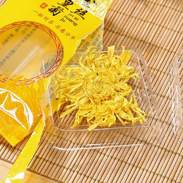 HelloYoungTea Golden Chrysanthemum Tea Flower Blossom Cooling Healing Floral Tea 100 Blooms