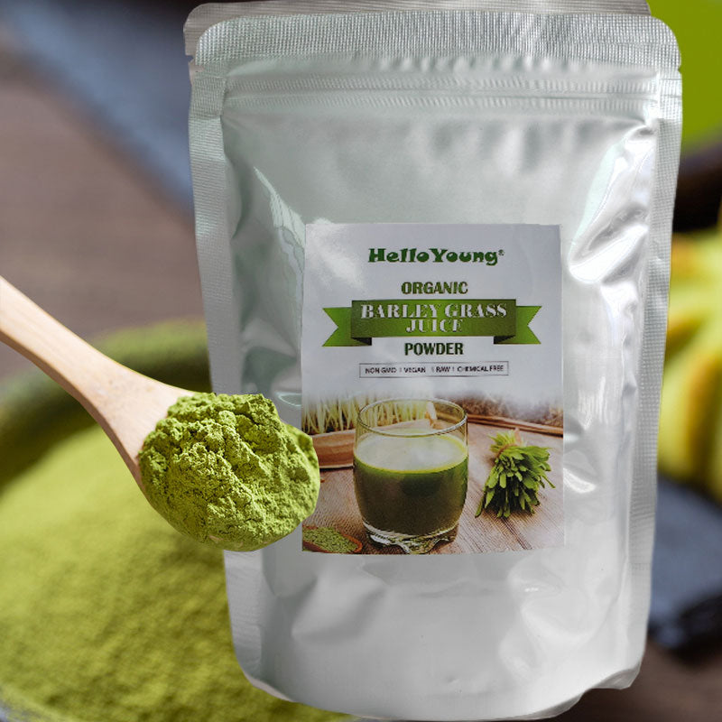 HelloYoung Organic Barley Grass Powder original 250g barley grass official store Rich in Fibers, Vitamins, Minerals, Raw Organic Perfect Food Green Superfood Main image