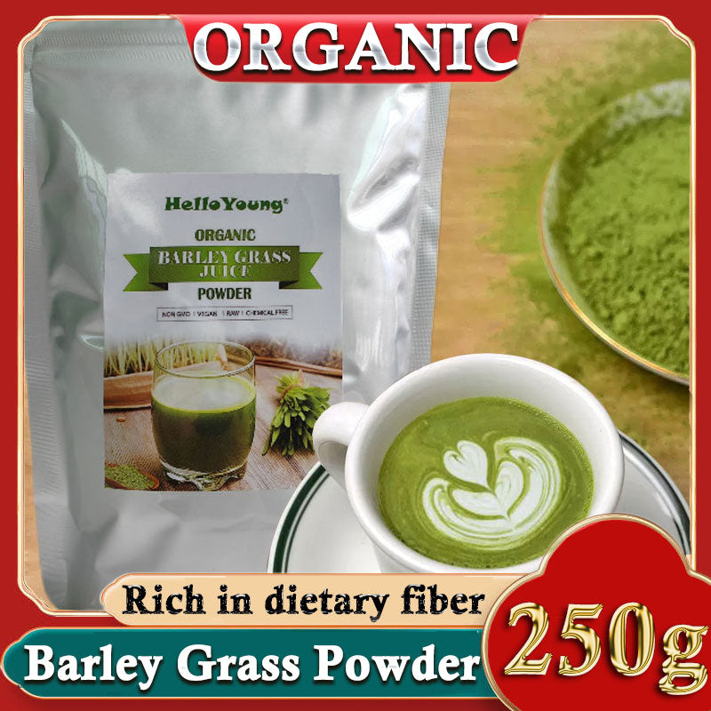 HelloYoung HelloYoung 250g Organic Barley Grass Powder Gluten Free Non-GMO Superfood Contains Iron Vitamin C, & Vitamin E – Antioxidants and Protein, Support Immune System and Digestion, Vegan Main image