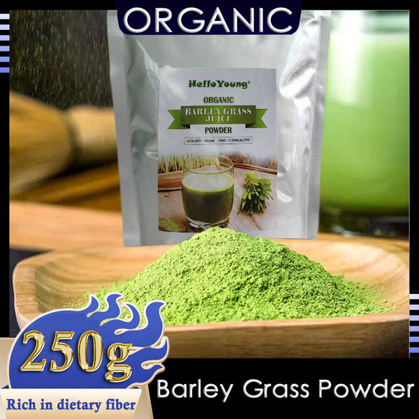 HelloYoung Barley Grass Powder Original 100% healthy Pure Organic Barley 100% Natural Superfood, Vegan, Gluten Free, Non-GMO, Kosher