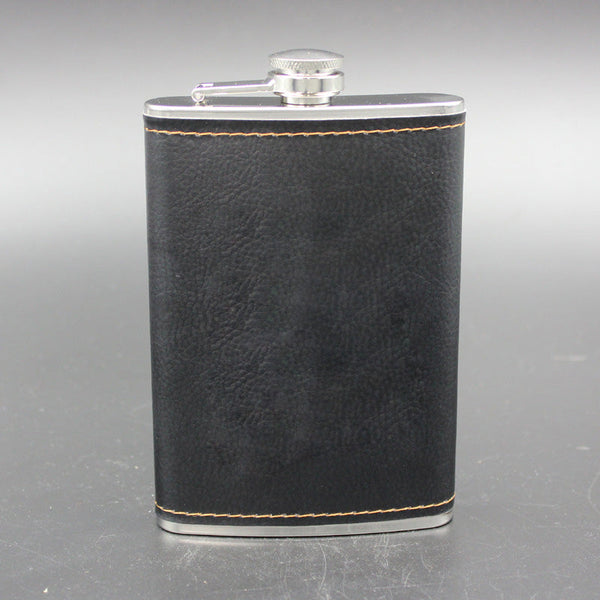 High Quality Stainless Steel 9 Oz Hip Flask Leather Whiskey Wine Bottle Retro Engraving Alcohol Pocket Flagon With Box Gifts