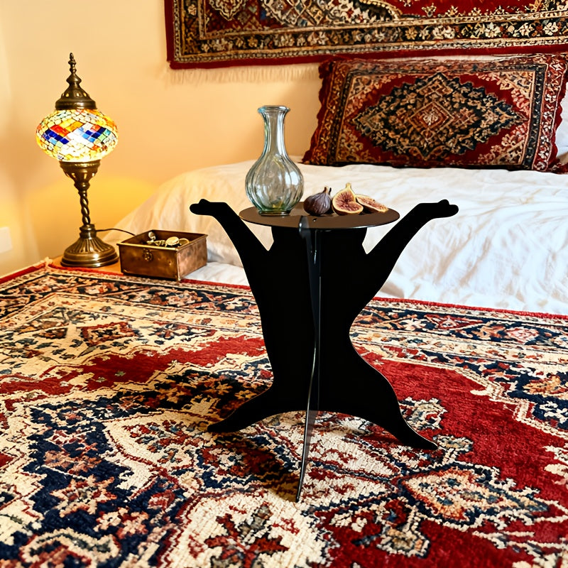Cute cat-shaped artistic decorative three-dimensional tray, ashtray stand / small flowerpot stand / suitable for coffee table / outdoor party item tray / bedside storage placement / flowerpot rack