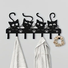 CIFbuy™ Metal Cat Wall Hooks - 1pc Adorable Feline Design Iron Hanger, Key & Small Items Organizer with Stylish Home Decor, Wall-Mounted Metal Iron Rack Perfect for Bedroom, Bathroom & Entryway Walls, Key Holder for Charming Home Organization Home Fu