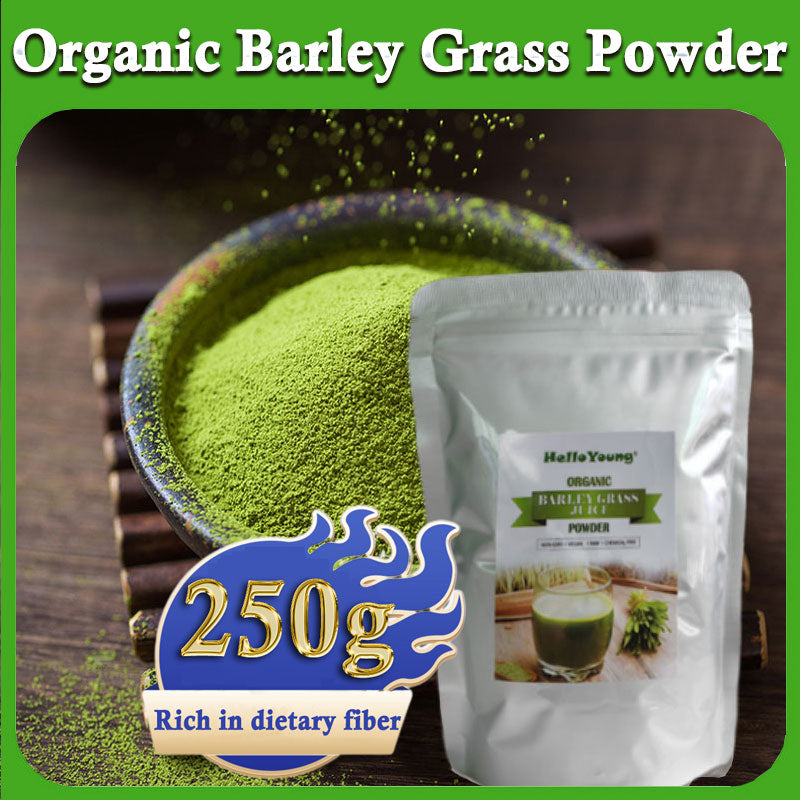 HelloYoung Barley Grass Powder original Easy to drink Pure Organic Barley Juice Non-GMO Vegan Cold-Juiced and Low-Temperature Dried