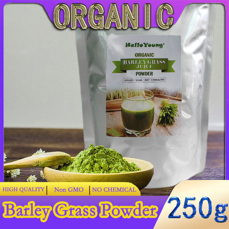 HelloYoung Barley grass official store Organic Barley Grass Powder original 250g Soy-Free Vegan & Paleo – Daily Greens Booster Main image