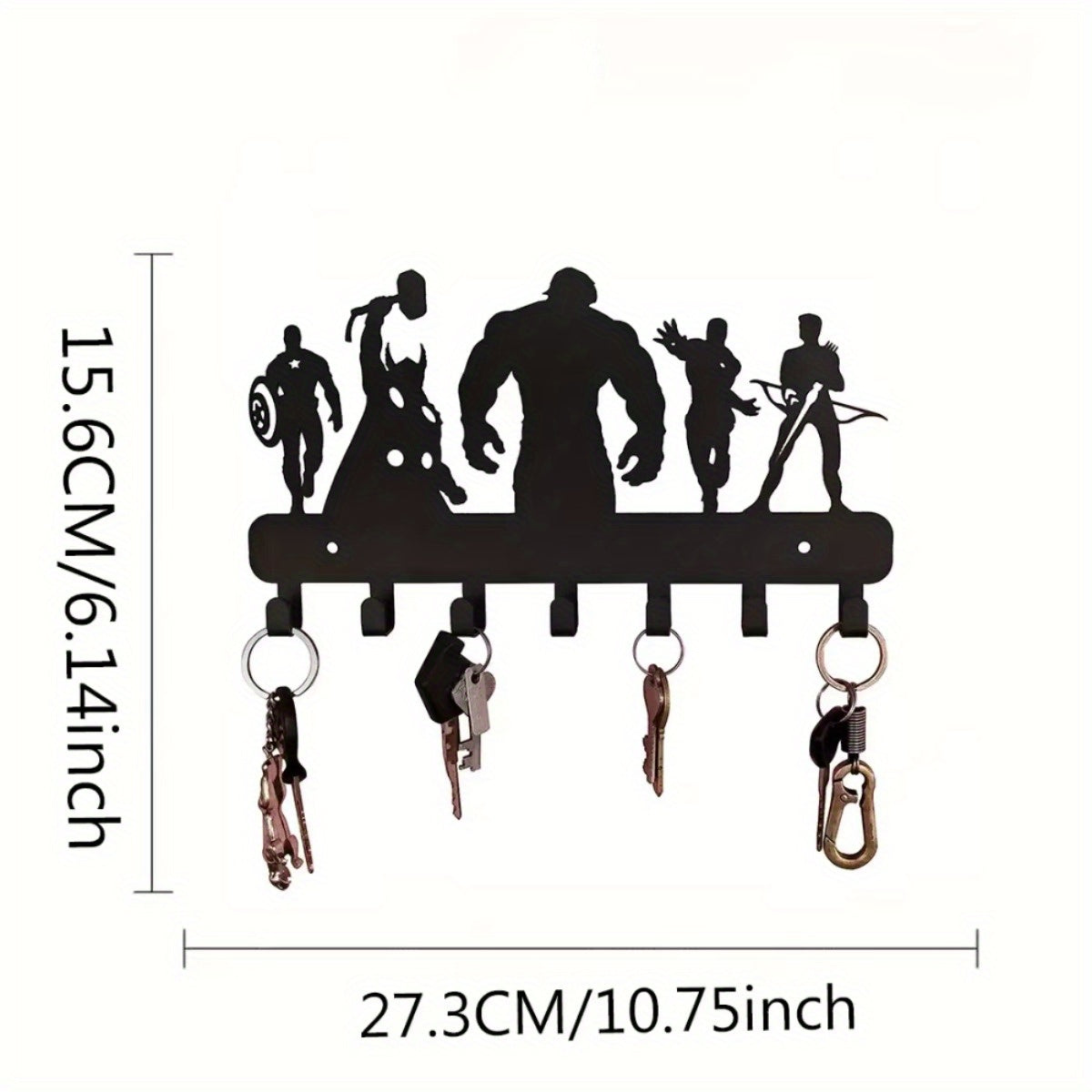 7 Hook Metal Key Holder Wall Mounted Organizer Stylish Towel Hooks That Suit Kitchen and Home Deliver Ultimate Convenience.Wall Sculptures