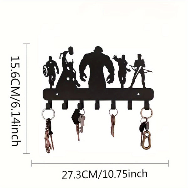7 Hook Metal Key Holder Wall Mounted Organizer Stylish Towel Hooks That Suit Kitchen and Home Deliver Ultimate Convenience.Wall Sculptures