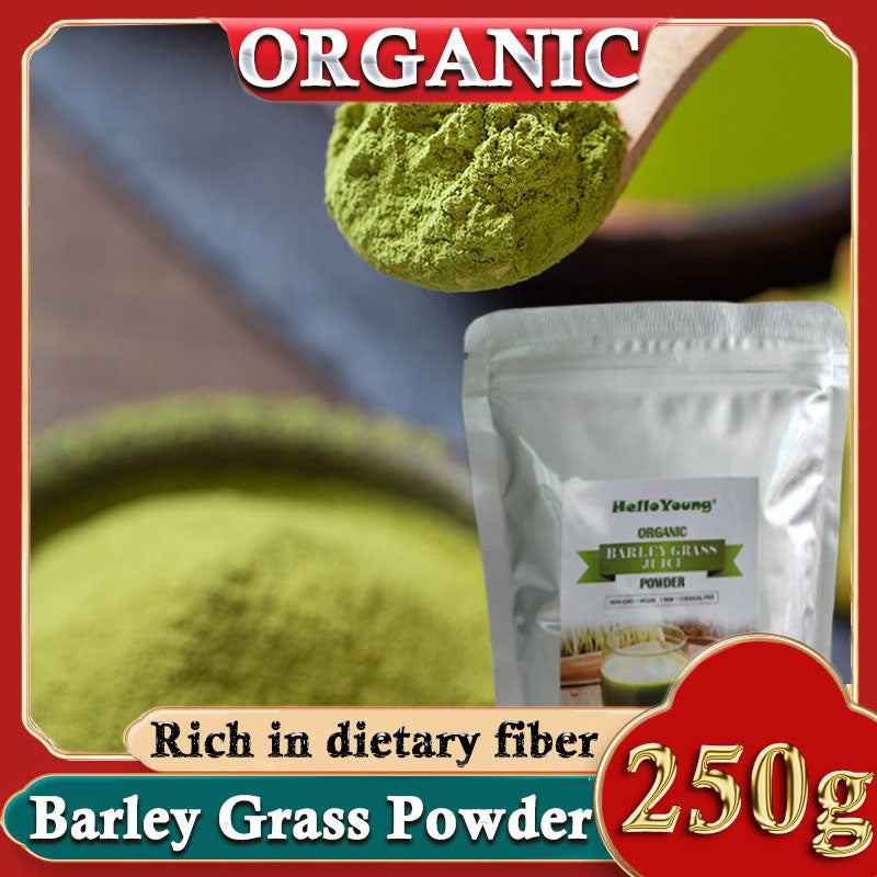 HelloYoung Barley Grass Powder 100% Pure & Organic Organic Barley Grass Powder Pure Organic Barley for Women and Men 250g Wheatgrass Powder for Immunity Support and Whole Food Supplement Main image