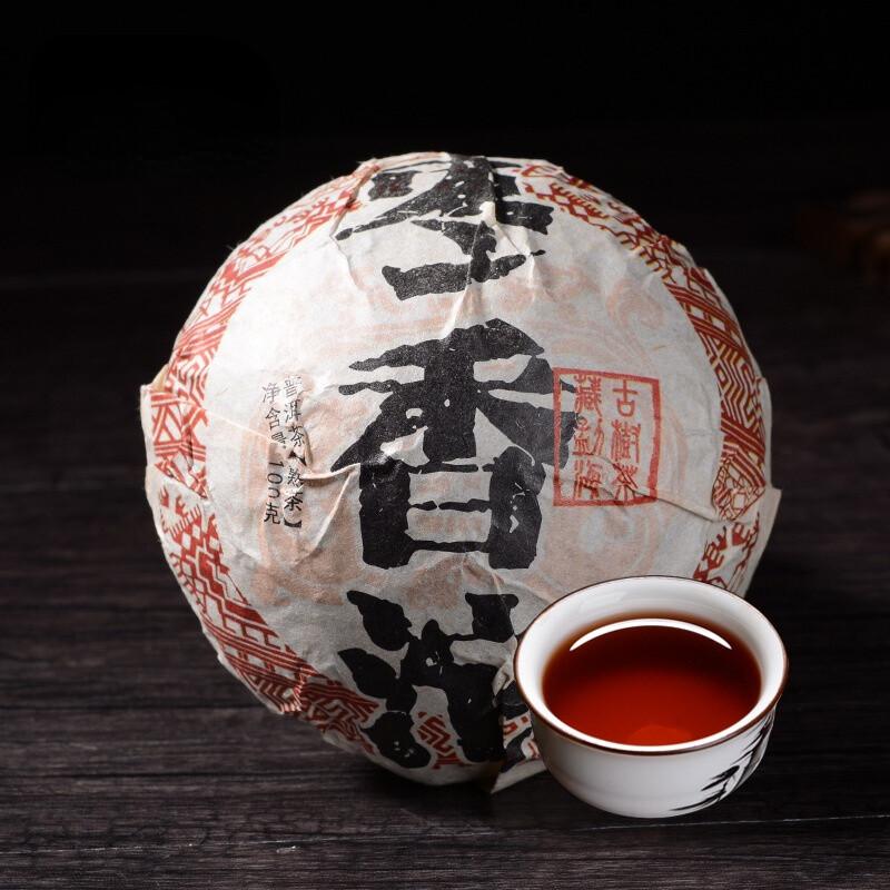 HelloYoungTea 500g Bamboo Shell Pu Erh Tea Jujube Scented Tuo Cha Premium Ripe Black Tea