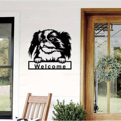 CIFbuy™ Trendy Handcrafted Rustic Welcome Dog Metal Wall Art - Charming Canine Decor Elevates Home, Office, Garden & Patio, Perfect for Dog Lovers, Creates Welcoming Rustic Vibe, Wall Sculptures.
