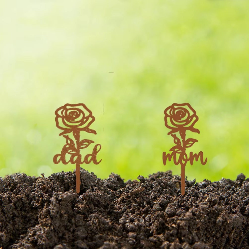 CIFbuy™ Garden Stakes: Elegant Rose-Shaped Memorials That Speak of Sympathy - Serve as Grave Markers & Graveyard Decor, Offer Subtle Elegant Way to Pay Respects to the Deceased, Wall Sculptures, Exquisite Iron Art Tribute - Collectible Figurines.