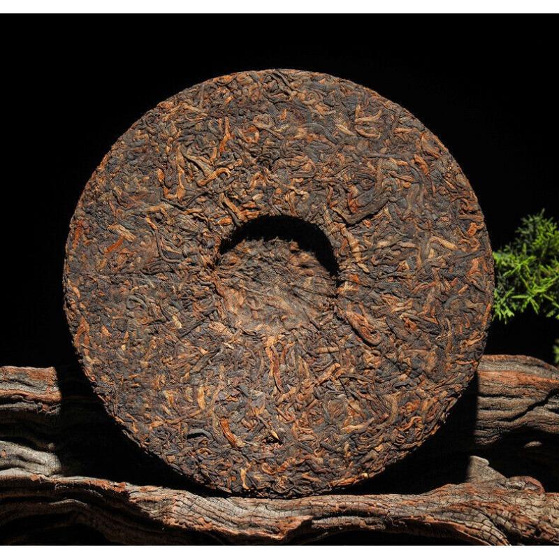 357g Brown Mountain Ancient Tree Ripe Tea Cake Yunnan Pu'er Ripe Tea