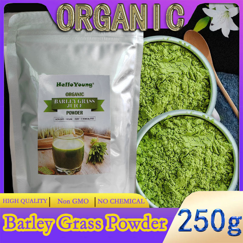 HelloYoung barley powder pure organic Organic Barley Grass Powder original 250g barley grass official store Fibers, Minerals, Antioxidants and Protein, Support Immune System and Digestion, Vegan