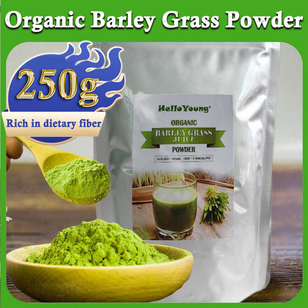 HelloYoung Organic Barley Powder 100% Pure and Natural, No Additives and Preservatives 100% Natural Pure Barley Grass Low Sugar Body Detoxification