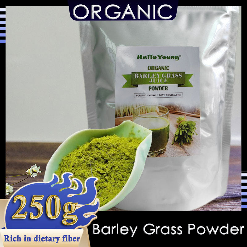 HelloYoung Barley Grass Powder Original 100% healthy Pure Organic Barley for weight loss body detox keto diet Barley grass powder moistening intestines, burning fat
