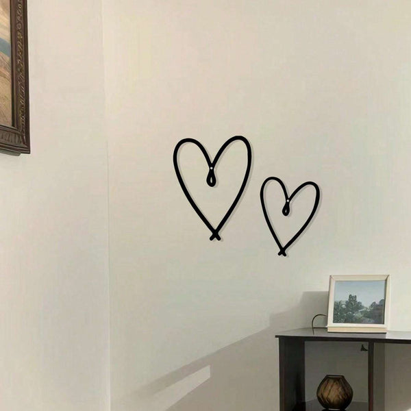 HELLOYOUNG 2pcs/ Set Unique Personalized Heart Shape Metal Wall Sign with Chic Aesthetic Design, Perfect Valentine's Day Gift, Suitable for Home, Living Room, Office, Bar, Kitchen & Coffee Shop Decor, Ideal for New Year & Birthday Celebrations