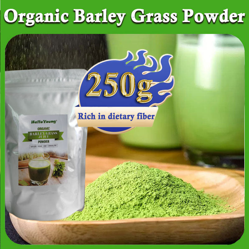 HelloYoung Barley Grass Powder original Easy to drink Pure Organic Barley Juice burning fat, purifying liver, lowering cholesterol, beautiful skin Main image