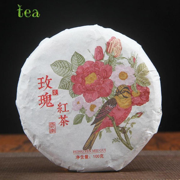 HelloYoungTea Yunnan Ancient Tree Black Tea Sun Dried Red Rose Flower Fruit Honey Aromatic Fengqing Cake