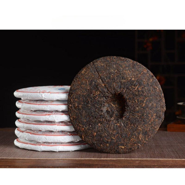 357g/Cake Yunnan Pu'er Tea Cooked Tea Cake Yunnan Qizi Cake Tea Pure Ingredients