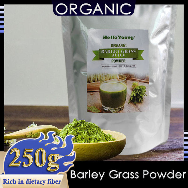 HelloYoung Barley Grass Powder Original 100% healthy Pure Organic Barley for weight loss body detox keto diet Barley grass powder lowering cholesterol, beautiful skin