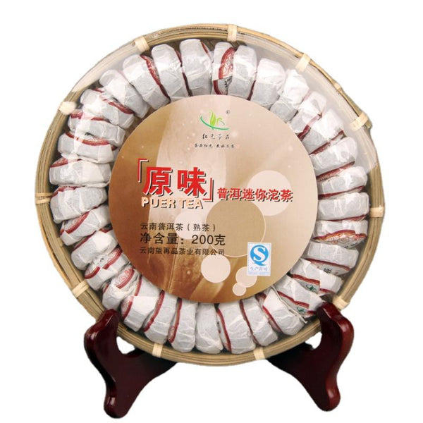 HelloYoungTea 200g Yunnan Pu'er Tea HongYuan Tea Products Original Pu'er Mini Tuo Tea Ripe Tea