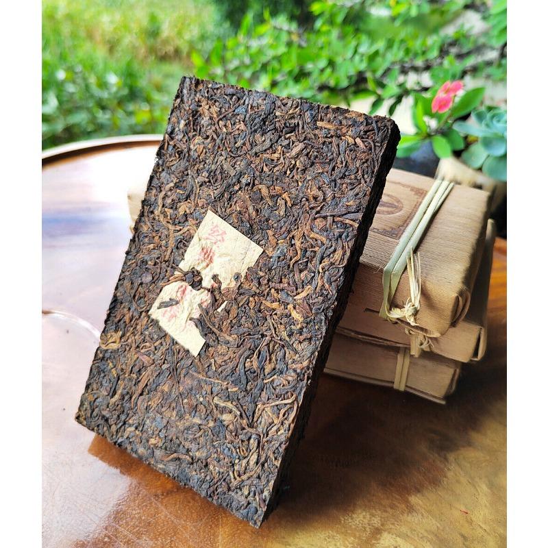 250g Puerh Ripe Tea Brick Date Fragrant Brick Tea Old Tea Bamboo Leaf Packing