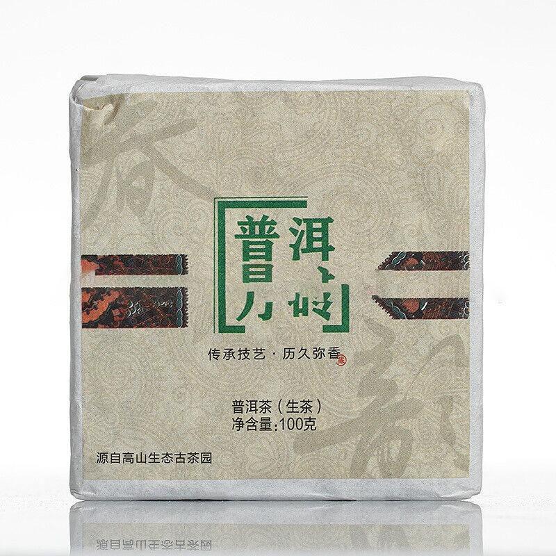 HelloYoungTea 100g Yunnan Pu'er Tea Pu'er Square Brick Raw Tea Organic Healthy Tea
