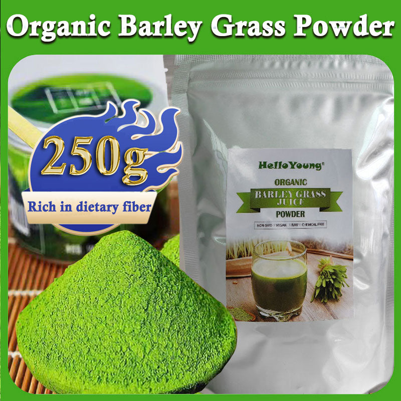 HelloYoung Barley Grass Powder Original 100% Pure And Organic Green Tea Barley Grass Powdered Drink Weight Loss Barley Health Matcha Beverage