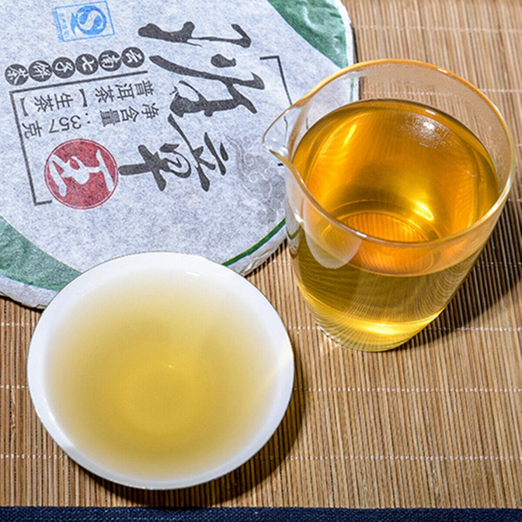 HelloYoungTea 357g High Quality Green Tea Raw Puerh Tea Banzhang Wang Puer Tea Sheng Pu-erh