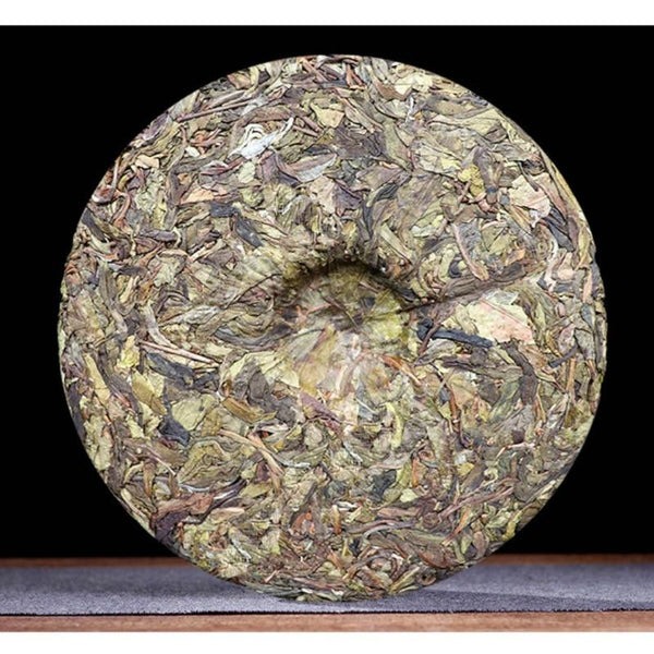 HelloYoungTea Iceland Golden Leaf Raw Pu-erh Tea Ancient Tree Premium Cake 357g