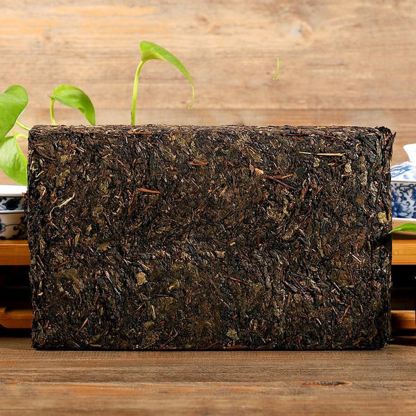 HelloYoungTea 2017 Handmade Golden Flower Dark Tea Fu Brick Pressed Tea, 1000g