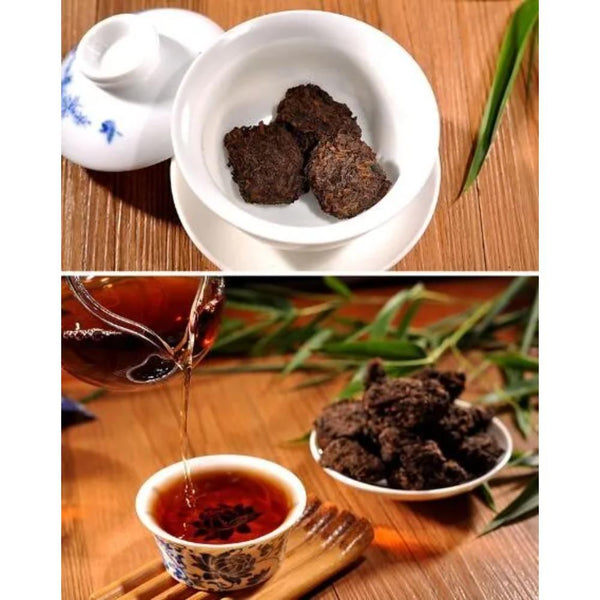 HelloYoungTea 200g Yunnan Mini Tuocha Ripe Pu-erh Tea Natural Black Cooked Puer Slimming Tea