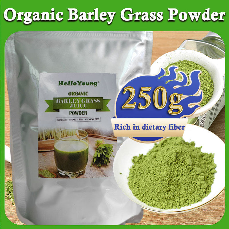 HelloYoung Barley Grass Powder Original 100% Pure And Organic Green Tea Barley Grass Powdered Drink Protein. Great for Juices, Smoothies, Shakes, Yogurts Main image