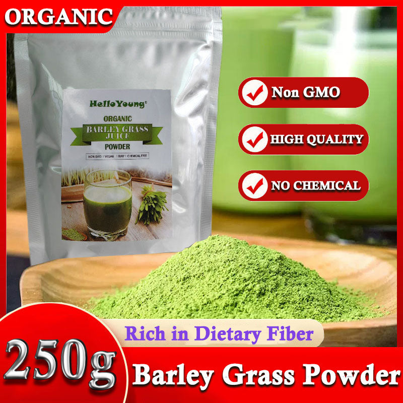 HelloYoung Barley grass official store Organic Barley Grass Powder original 250g Non-GMO, Finely Ground Whole Dried Young Leaves Main image