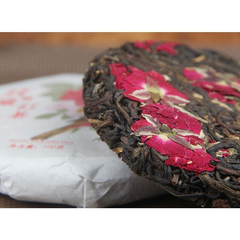 HelloYoungTea 100g Yunnan Old Tea Tree Red Rose Black Tea Fengqing Dian Hong Rose Tea Cake