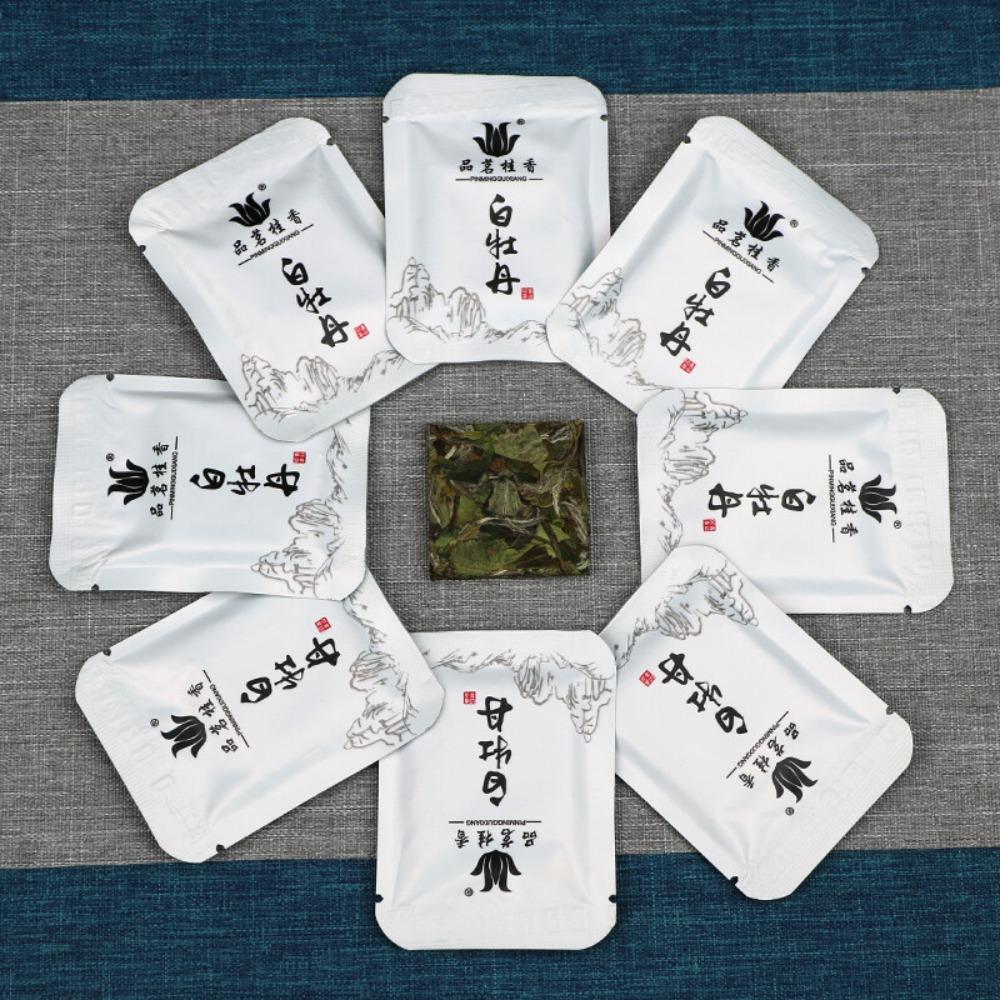 HelloYoungTea Premium Organic Fuding Bai Mu Dan Flake White Peony Pai Mu Tan White Tea 20 Pcs
