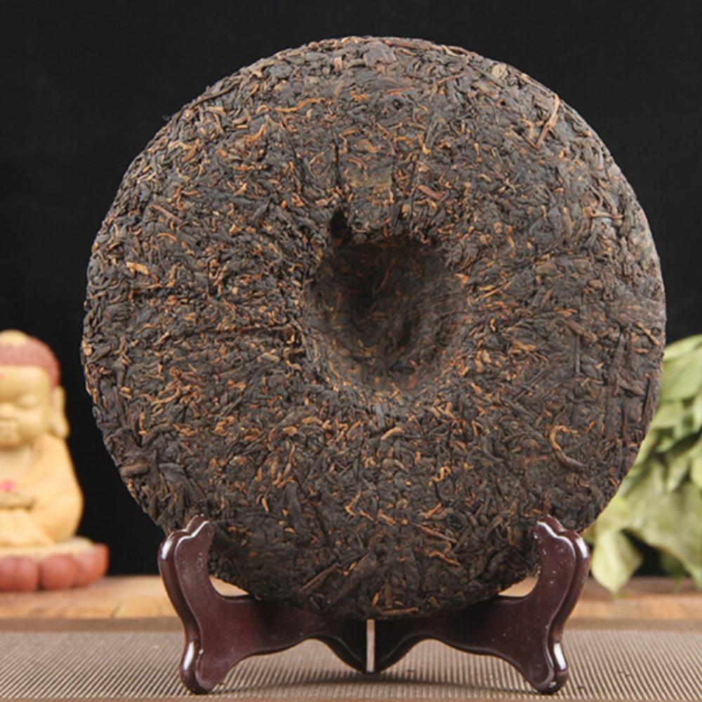 HelloYoungTea 380g Handmade Yunnan Old Tree Pu-erh Ripe Tea Cake Ancient Puer Black Tea