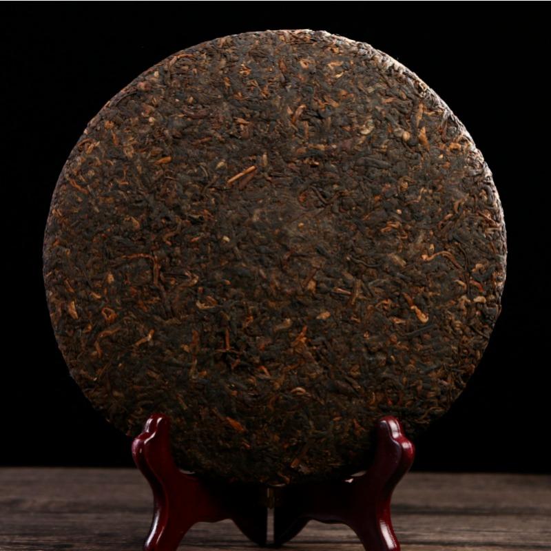 HelloYoungTea 357g Puerh Dry Storage Menghai Mountain Mellow Ripe Tea Yunnan Seven Seed Cake