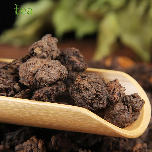 Yunnan Pu'er Tea 8 Year Aged Natural Tuocha Mengku Golden Bud Old Tree Loose Leaf Medium Size 云南普洱茶 8年陈天然沱茶 勐库金芽老树散茶 中号