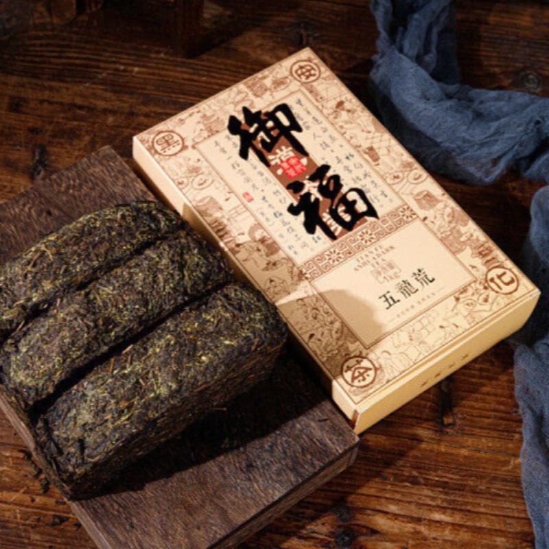 1kg Anhua Black Tea Golden Flower Hand-Constructed Porcelain Brick Tea Tientsin