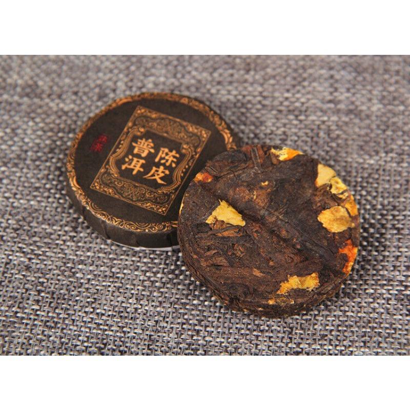 500g Yunnan Chenpi Pu'er tea cake citrus ripe tea black tea small jade cake